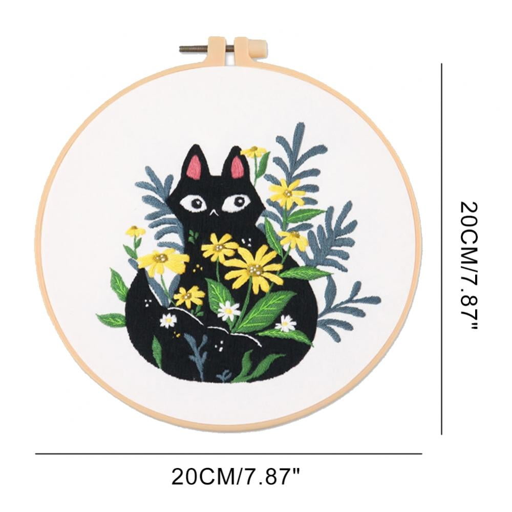 1pack Embroidery Kit for Beginners, Cross Stitch Kits for Adults,  Transparent with Floral Plant Pattern Sets Embriodery, Funny Easy  Needlepoint Embrodery Crosstitch Kits 