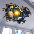 thumbnail image 3 of Calcomanías de pared de galaxia cósmica azul destrozada en 3D, calcomanías de pared mágicas del espacio exterior de la Vía Láctea, papel tapiz de estrellas y sistema solar para el piso de niños, 3 of 5