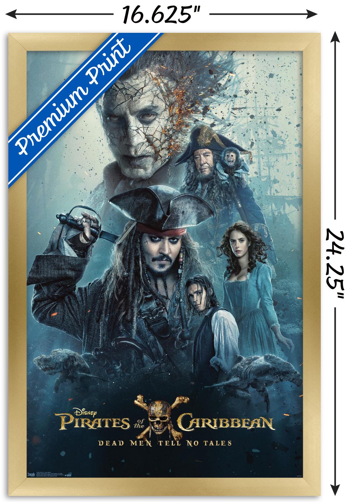 Disney Pirates of the Caribbean: Dead Men Tell No Tales - One Sheet Wall Poster, 14.725" x 22.375", Framed