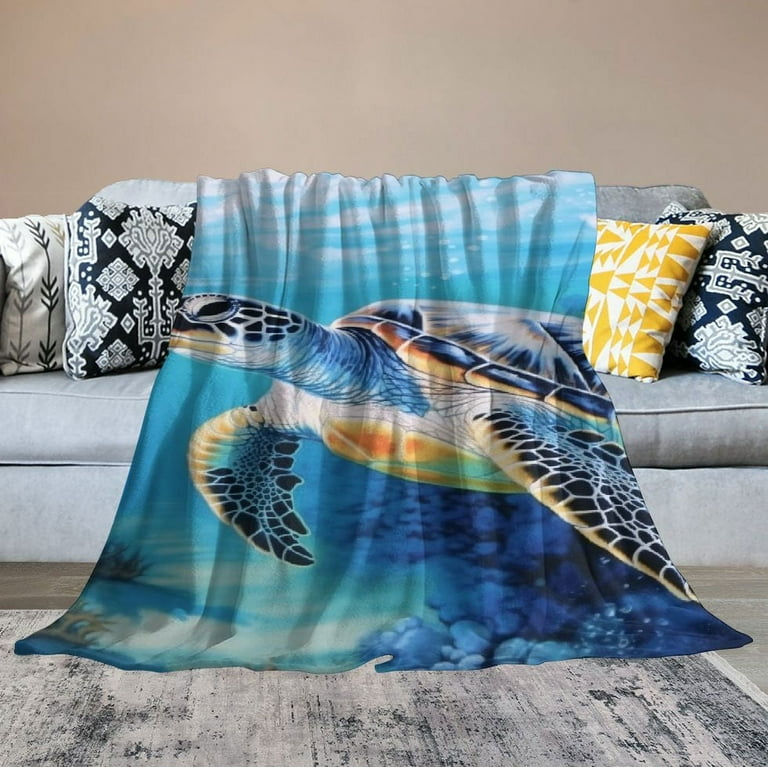 ARISTURING Sea Turtle Blanket Blue Turtle Throw Blanket for Women Men and Kids Blue Ocean Gifts for Turtle Lovers Walmart