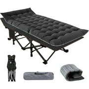 Slsy XL Folding Camping Cots with 3.3 inch 2 Sided Mattress,75* 28 Sleeping Cot Guest Bed,Portable for Adults,Folding Bed Cot with Carry Bag