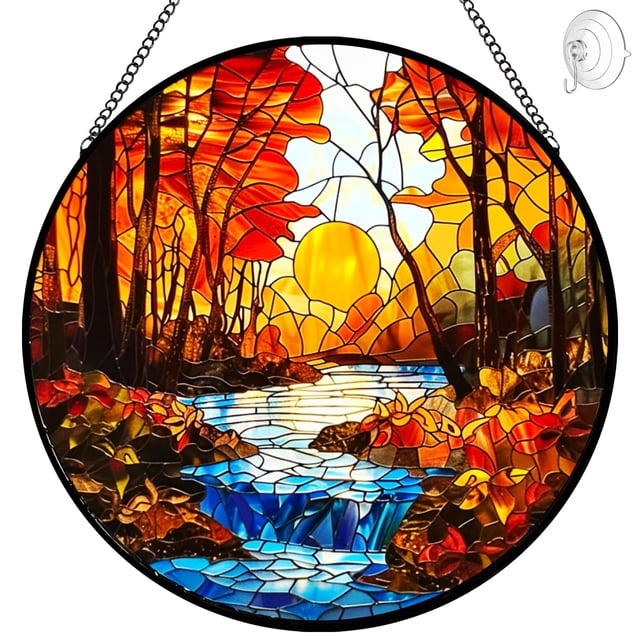 Adorno colgante Tufeu Sunset, vitral de 20 cm