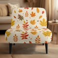 thumbnail image 2 of HELLHERO Autumn Maple Leaf Armless Accent Chair Protector, Dustproof Elastic Bottom Armless Slipper Chair Protector for Bedroom Hotel, 2 of 8