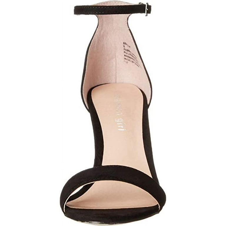 Madden Girl BLACK Women's Bella Two-Piece Block Heel Sandals,