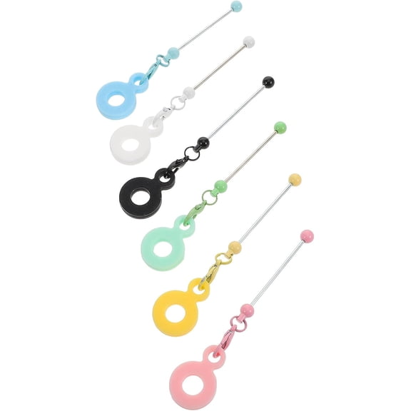 6pcs Cup Charms Reusable Silicone Straw Pendant Decorations for Drinkware and Jar Decor