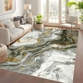 thumbnail image 2 of Hasoo Large 9' x 12' Washable Rugs for Living Room Abstract Rug Low-Pile Non Slip Easy Cleaning Neutral Modern Carpet, Blue, 2 of 5