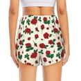 thumbnail image 2 of Lsque Rose Flowers Printed Women's Running Shorts with Liner Pockets,Elastic Quick Dry Workout Athletic Gym Yoga Shorts,Womens High Waist Shorts-Medium, 2 of 9