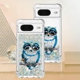 thumbnail image 7 of Liquid Case for Google Pixel 8 Case Glitter Cute Stylish Silicone Quicksand Sparkle Shockproof Protective Slim TPU Clear Case for Women Girls Case for Google Pixel 8 Pearl Owl YB, 7 of 7