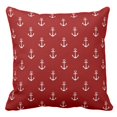 thumbnail image 1 of BOSDECO Cute Preppy Nautical Red with White Anchor Pillowcase Cover 18x18 inch, 1 of 1