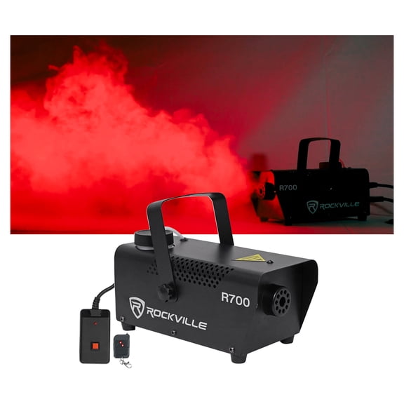Rockville R700 700W Fog Machine, 10 oz Tank, Quick 3.5 Min Heatup, 3,000 CFM Output, Wired   Wireless Remotes, for DJs, Parties, Theatrical Events