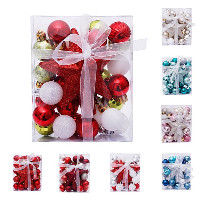 Bearachild 1 Uds adornos navideños estrella de cinco puntas árbol de Navidad Top 2022 Año Nuevo 29 Uds árbol de Navidad bola colgante decoración regalo Kits de decoración para fiestas No.01 Bearachild HA008672-01B