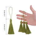 thumbnail image 2 of Uxcell 45Pcs Mini Silky Bookmark Tassels, Handmade Soft Floss Craft Tassels with Cord Loop, Verde Oliva, 2 of 6