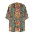 thumbnail image 4 of HOMBOM Womens Dusters Kimonos Open Front Lightweight Cardigan 3/4 Sleeve Vacation Floral Beach Cover Ups for Young Women, 4 of 5