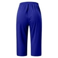 thumbnail image 4 of Girls' Solid Color Mid Waist Capri Pants - Elastic Waist Slimming Casual Trousers, 4 of 4