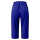 thumbnail image 4 of Pantalones capri de color liso y cintura media para niñas: pantalones informales elásticos y estilizantes, 4 of 4