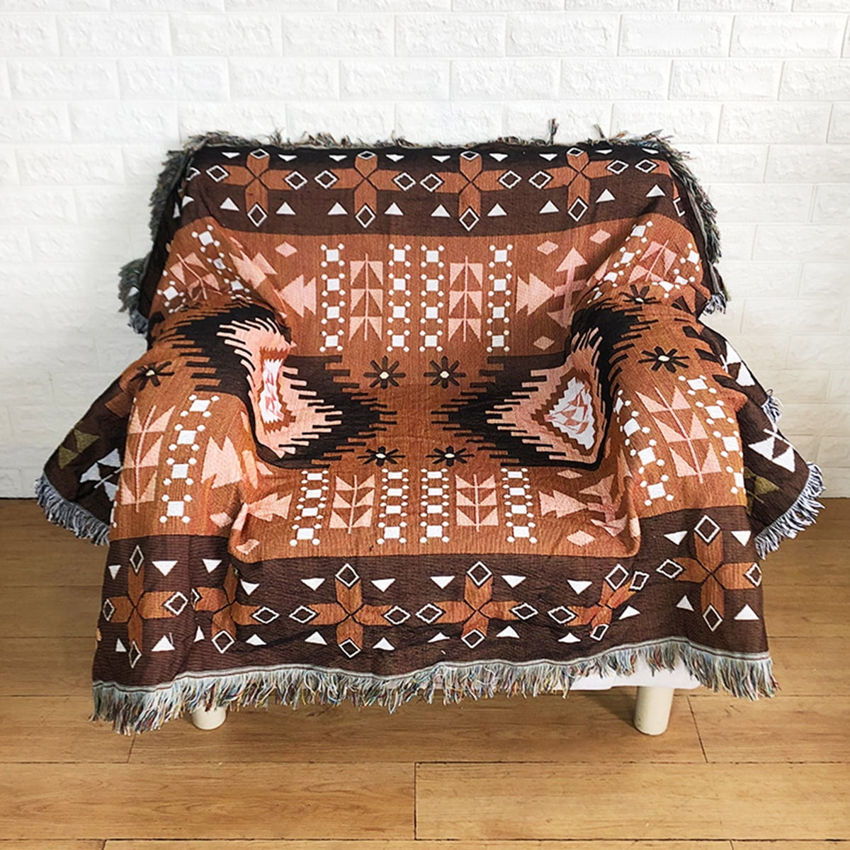 JTWEEN Boho Throw Blanket for Couch Tassels Boho Woven Throw Blankets