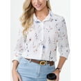 thumbnail image 3 of Aiyino Women's Button Down Shirts Floral Hawaiian Shirt Beach Holiday Blouse Casual Longs Sleeve Tops,XL, 3 of 11