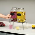 thumbnail image 3 of Basicwise 2-Pcs Glass Drink Dispenser Set with Metal Stand, Stainless Steel Spigots and Chalkboard Signs - Ideal for Serving Beverages, Water, Lemonade and Juice at Picnics, Camping Trips and Parties, 3 of 10