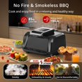 thumbnail image 4 of GymChoice Indoor Grill Air Fryer Combo with See-Through Window, 4-Quart Air Fryer,7-in-1 Smokeless Electric Air Grill up to 450°F, 1750W Contact Grill with Non-Stick Removable Plates, 4 of 9