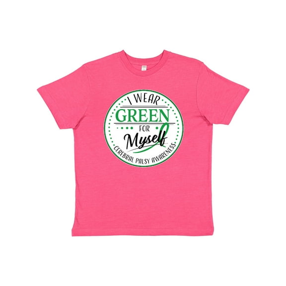 Inktastic I Wear Green for Myself- Cerebral Palsy Awareness Youth T-Shirt