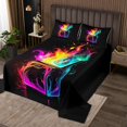 thumbnail image 2 of Erosebridal Rainbow Watercolor Coverlet Set Twin, Colorful Abstract Artwork Bedding Set 2pcs, 2 of 5