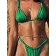 thumbnail image 1 of Miyouj Bikinis plisados Sin cola Traje de baño Triángulo Bikini Conjunto Mujeres Traje de baño Halter Trajes de baño Vendaje Ropa de playa Brasileño Tan Jianjun unisex, 1 of 2