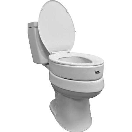 Carex Raised Toilet Seat Elevator with Easy Installation, Adds 3.5 in Height, White, 300 lb Limit