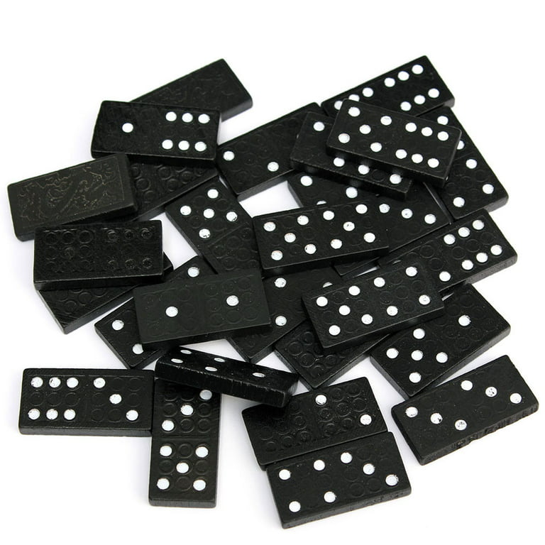 2 Sets Black Wooden Domino Blocks Set Stacking Toy Blocks Domino Board Games  Playing Game Science Teaching Domino Toys Table Game 