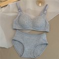 thumbnail image 3 of Conjunto de sujetador sin costuras para mujer, bragas + sujetador sin aros, 2 piezas, conjunto de lencería de color sólido, sujetador sexy, conjunto de ropa interior femenina de algodón, 3 of 5
