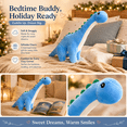 thumbnail image 6 of Dinosaur Plush Toy - Long-Necked Dinosaur Design, Soft Plush Material, Christmas Gift, Cuddly & Decorative, Suitable for Playtime & Bedtime, Perfect for Dinosaur Lovers, Blue, 13.8*7.9in, 6 of 10