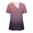 thumbnail image 3 of gakvbuo Summer Tops For Women 2025 Vacation Going Out Tops Fashion Women Summer Solid V-Neck T-Shirt Short Sleeve Casual Blouse Tops, 3 of 5
