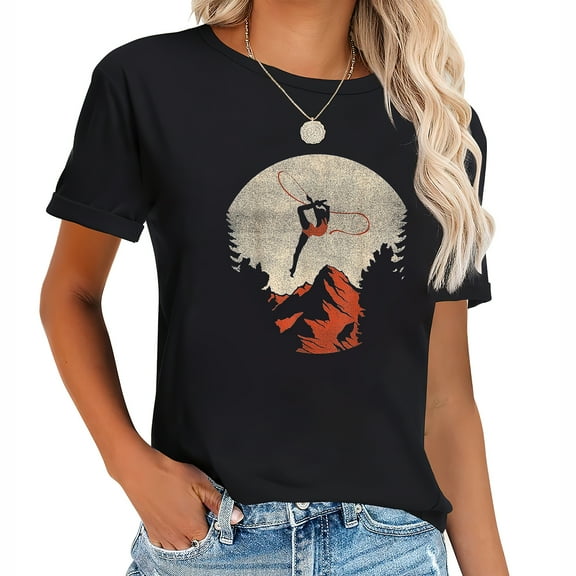 Gymnastics Vintage Retro Gymnastic Sports Artistic Cute Womens T-shirt, Fashionable Short Sleeve Top with Unique Graphic Design