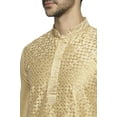 thumbnail image 5 of Ethnix Men's Mandarin Collar Festive Gold Collection Kurta Pajama 2-piece set; XL, 5 of 5