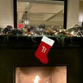 thumbnail image 2 of HongHeng Monogram Embroidered Letter Christmas Stocking Soft Velvet with White Plush Cuff Embroidered Personalize Double Christmas Sock for Family Holiday Decoration Hanging, 2 of 4