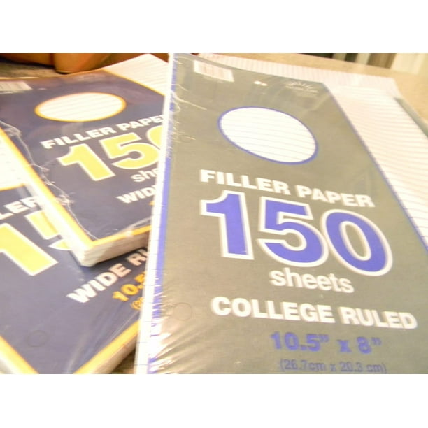 Filler Paper College Ruled 150 Sheets Pack of 6