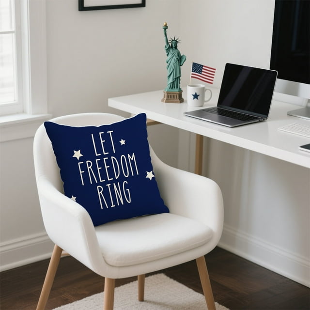Decoraciones para el Día de los Caídos, decoraciones para el 4 de julio, funda de almohada del Día de la Independencia, funda de cojín con letras y bandera, funda de almohada estampada para oficina, f