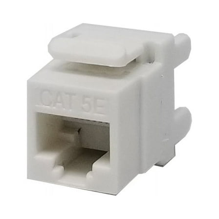 10 pack lot Keystone Jack Cat5e White Network Ethernet 110 Punchdown 8P8C 180°