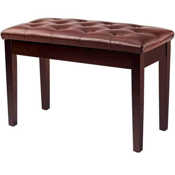 Duet Piano Bench with Music Storage and Padded Cushion Artist Seat