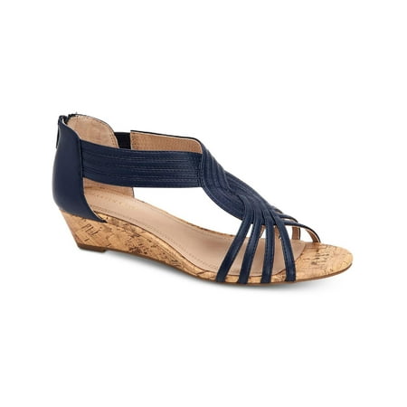 

Charter Club Womens GINIFUR2 Faux Leather Zipper Wedge Sandals