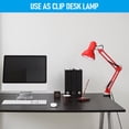 thumbnail image 4 of LED Metal Swing Arm Desk Lamp, Architect Table Lamp, Pixar Multi-Joint Adjustable Desk Lamp, Task Light for Office Bedroom Dorm Workbench Reading Study Work, Red, 4 of 7