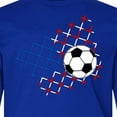 thumbnail image 4 of Inktastic Soccer Ball, Net with American Flag Colors Long Sleeve Youth T-Shirt, 4 of 5