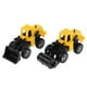 thumbnail image 2 of Juego de 8 vehículos de ingeniería de juguete para niños con mecanismo de retroceso: cargadora, montacargas, grúa, apisonadora, coche perforador y camión volquete. Amarillo, 2 of 7