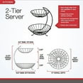 thumbnail image 3 of Spectrum Diversified Yumi Arched Server Stacked, 2-Tier Bowls, Dining Table & Kitchen Counter Organizer, Modern Fruit Basket Stand, Industrial Gray, 3 of 3