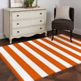 thumbnail image 4 of Burnt Orange Striped Large Area Rugs for Bedroom Living Room, Soft Non Slip Carpet Bedside Rug, Thanksgiving Orange White Stripes Rectangular Floor Cover Kitchen Accent Rug 3'x5' for Office, 4 of 9