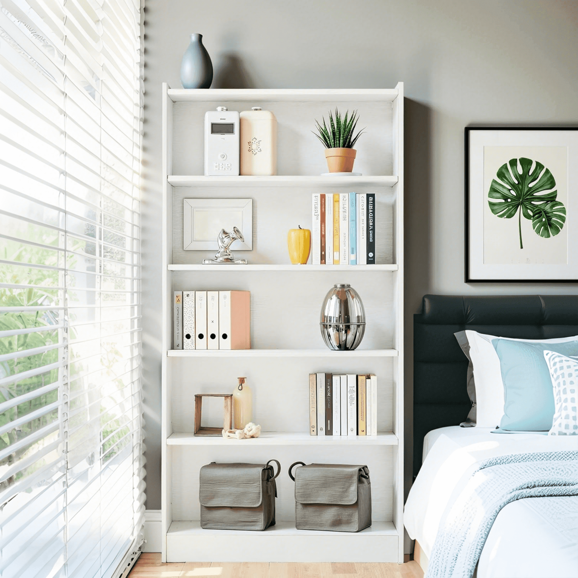 MAYEERTY Modern Open Bookshelf Ideal for Living Room Bedroom Library Classroom