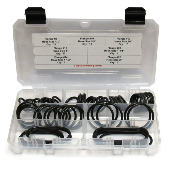 Captain O-Ring Flange Seal SAE Code 61/62 Hydraulic O-Ring Seal Kit VITON 90 / VT90-55 Piece Kit