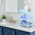 thumbnail image 2 of HLONK Rectangular 3-Tier Storage Rack - Durable Plastic Organizer for Bathroom & Kitchen  Freestanding Shelving Unit  Tools & Home Improvement Deals Savings Essentials(Blue), 2 of 7