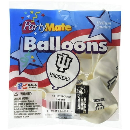 Pioneer Balloon Company 10 Count University of Indiana Latex Balloon, 11", Multicolor
