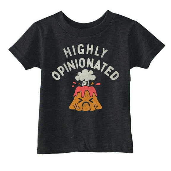 Toddler Funny T Shirts Highly Opinionated Sarcastic Volcano Graphic Novetly Tee for Young Kids