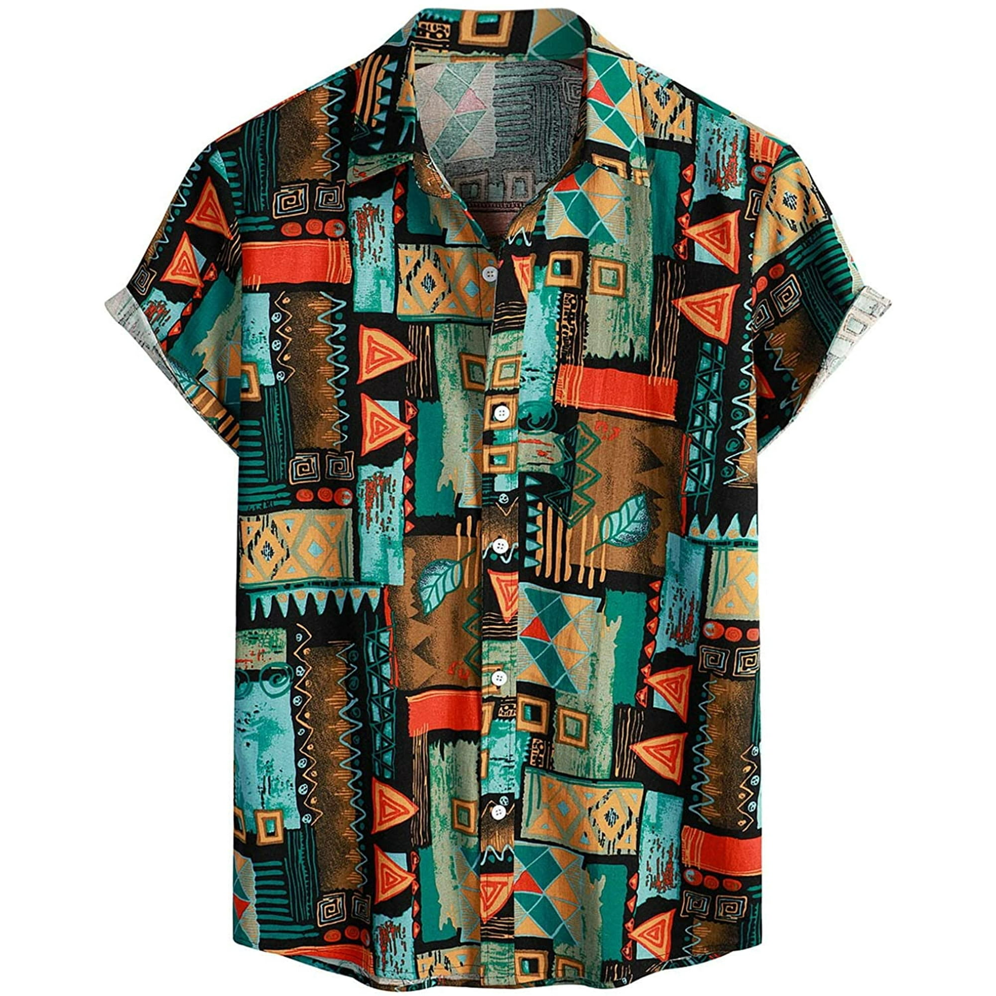 Geometrical print. high quality Brand new. Soft cotton. Folded sleeves. Deep pockets. Size M